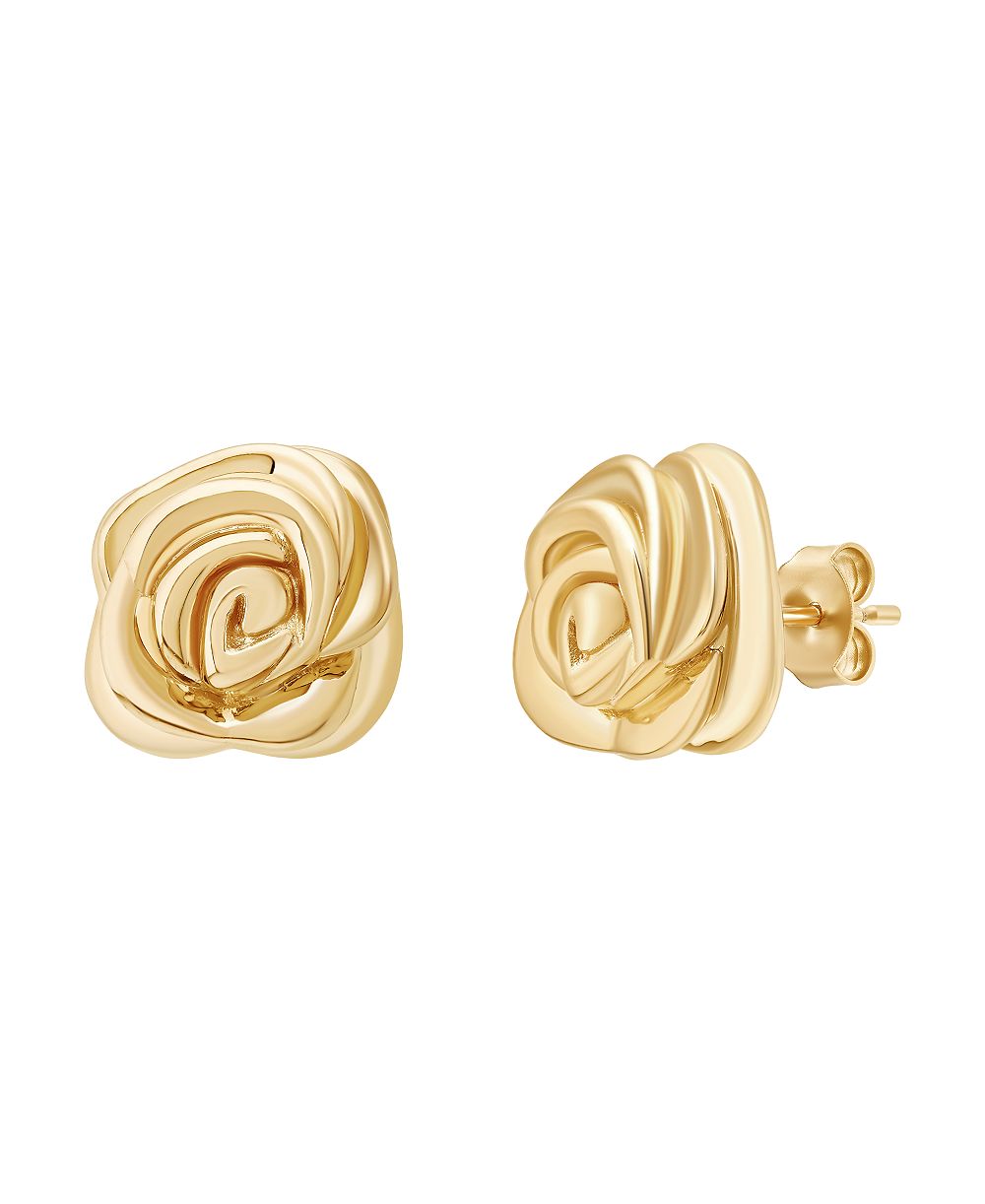 Macy's Flower Stud Earrings in 10k Yellow Gold