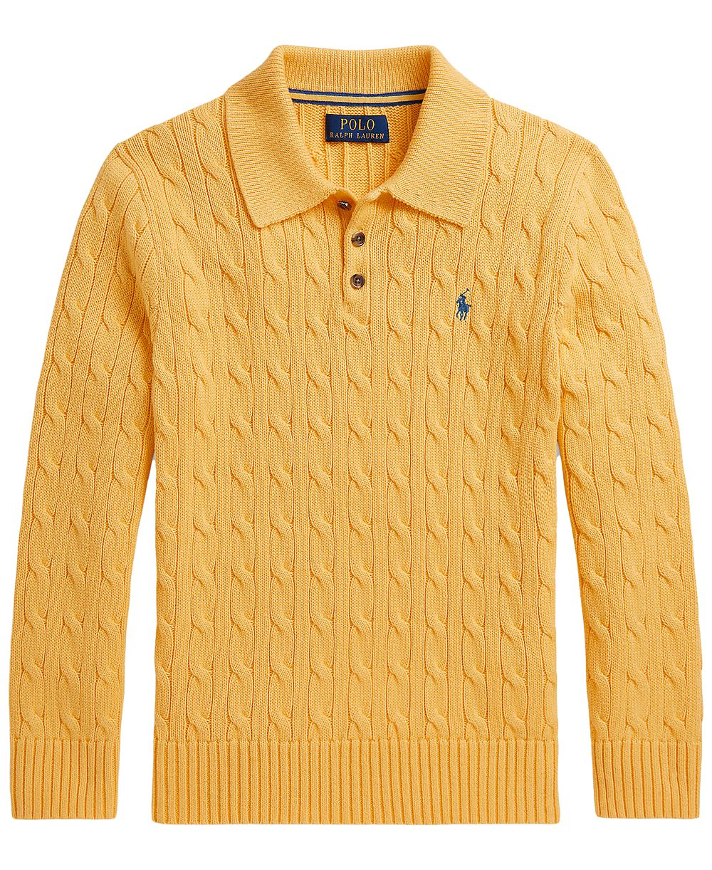 Детский хлопковый свитер Polo Ralph Lauren с вязаным узором