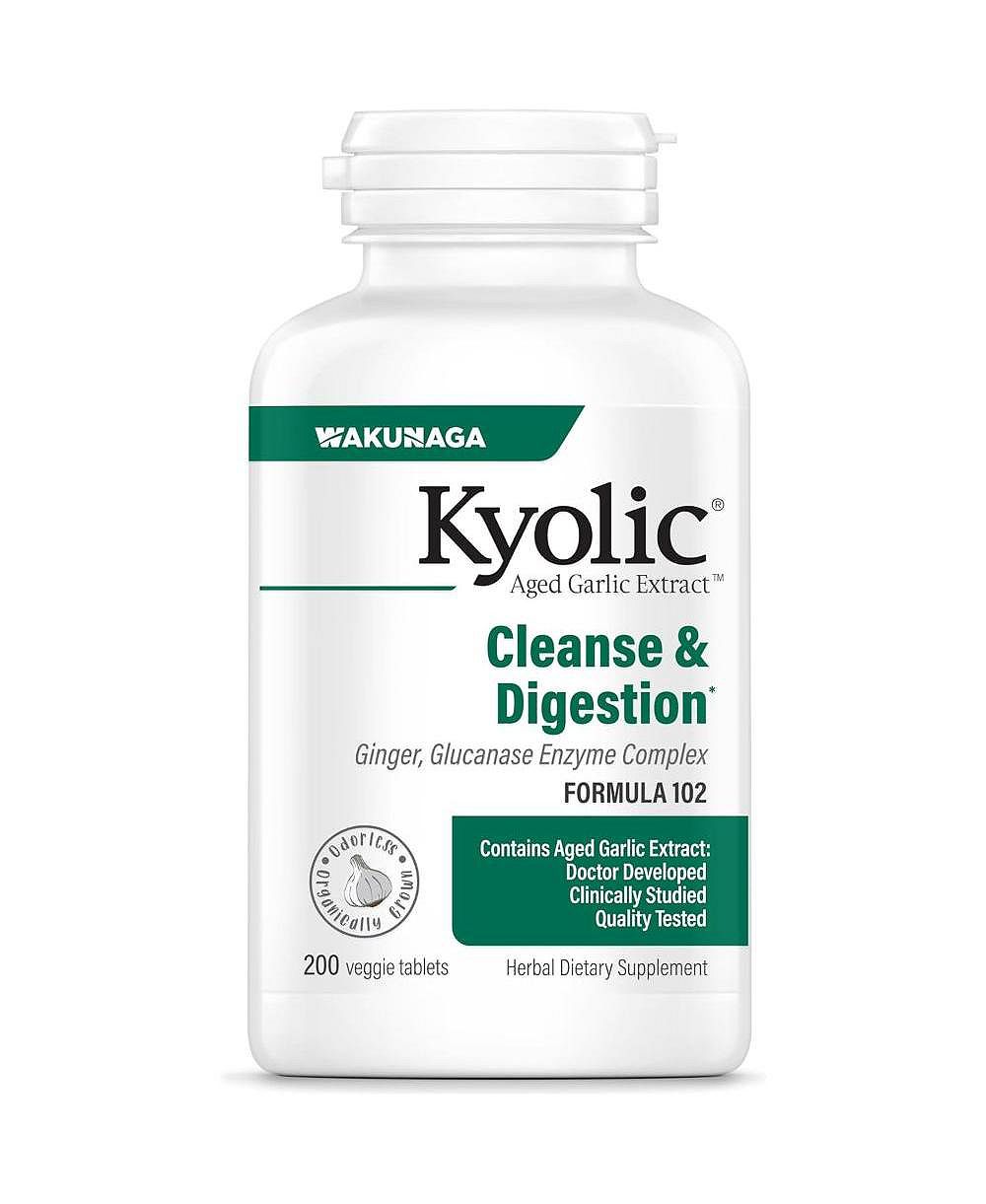 Kyolic Aged Garlic Extract Formula 102, комплекс с имбирем и энзимами, 100 таблеток