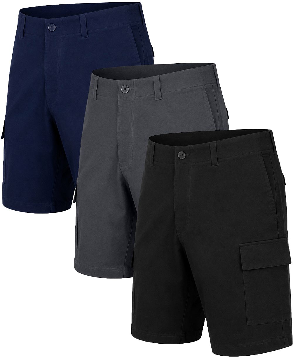 Blu Rock Men's Super Stretch Cargo Shorts, 3-Pack