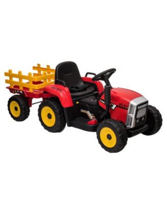 homfan 12V Electric Ride-On Tractor with Remote Control & Detachable Trailer, 66-lb Capacity, Ages 3-8