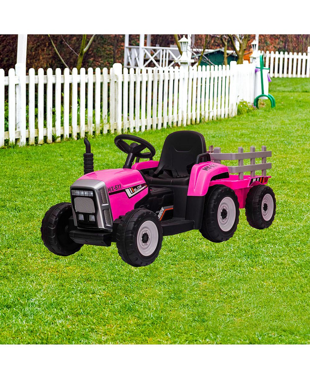 Электрический трактор homfan 12V для детей, с прицепом и пультом, 3-8 лет