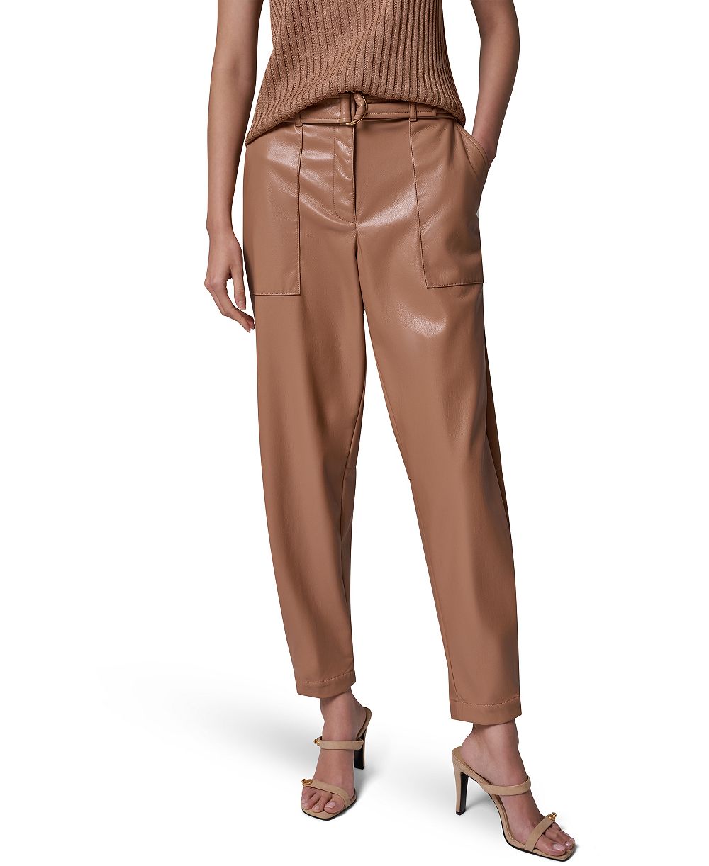 Donna Karan New York Women's Cargo High-Rise Tapered-Leg Polyurethane Pants
