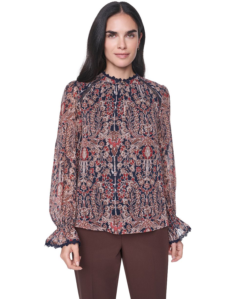 Tommy Hilfiger Women's Lace Long-Sleeve Blouse