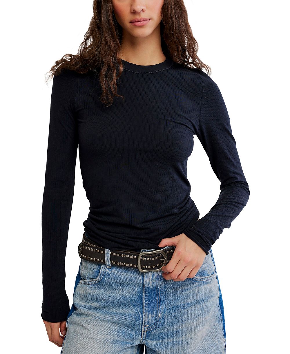 Free People Women's So Soft Seamless Scoop Neck Long-Sleeve Top