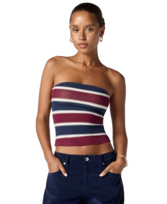 FLORENCE BY MILLS Juniors' Striped Stretch Strapless Tube Top