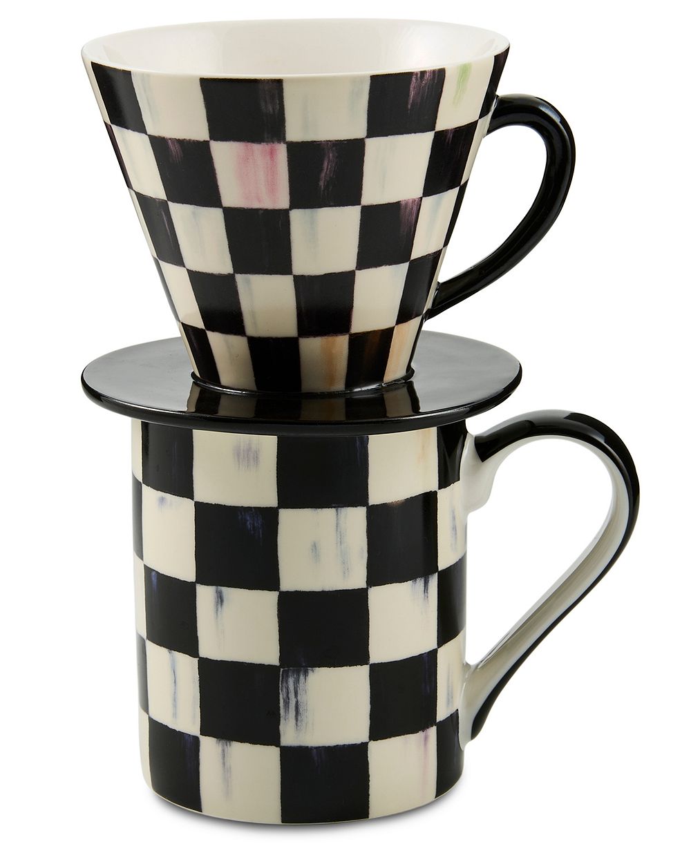 MacKenzie-Childs Courtly Check Coffee Pour Over