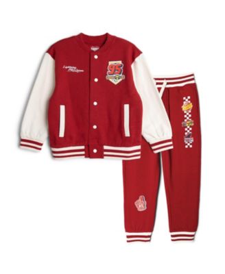Cars Toddler Boys (2T-4T) Fleece Varsity Jacket and Pants Set