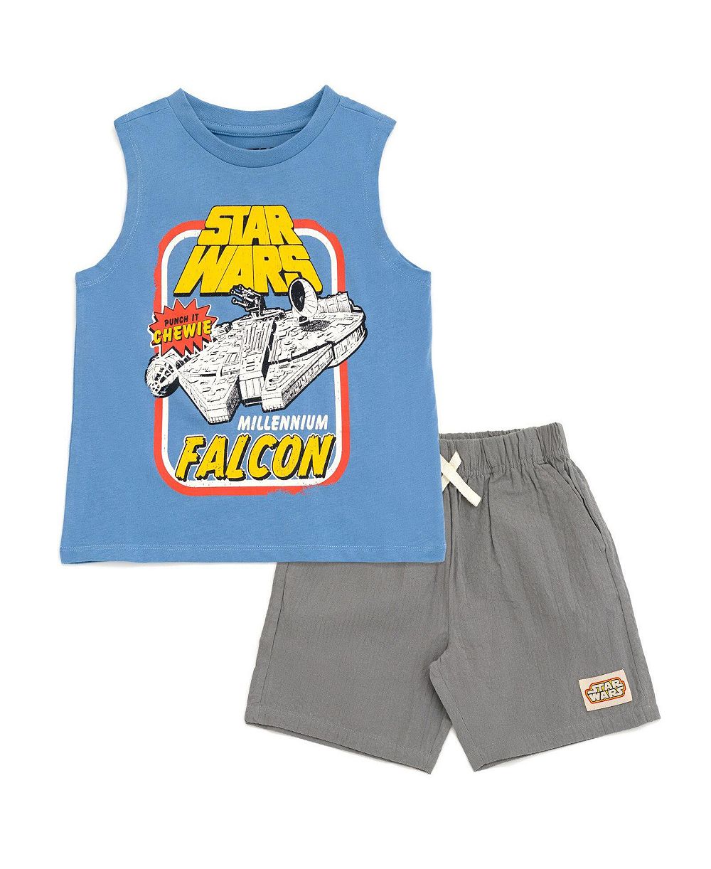 Star Wars Little Boys Millennium Falcon 5-20 Sleeveless 2-Piece Tank Top and Shorts Set