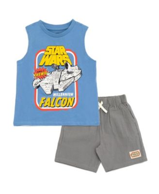 Star Wars Little Boys Millennium Falcon 5-20 Sleeveless 2-Piece Tank Top and Shorts Set