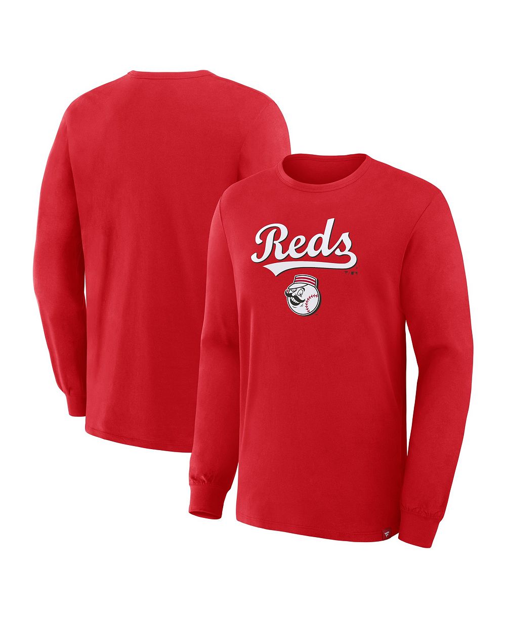 Мужская футболка Fanatics Cincinnati Reds Lock-Up Legacy с длинным рукавом, красная