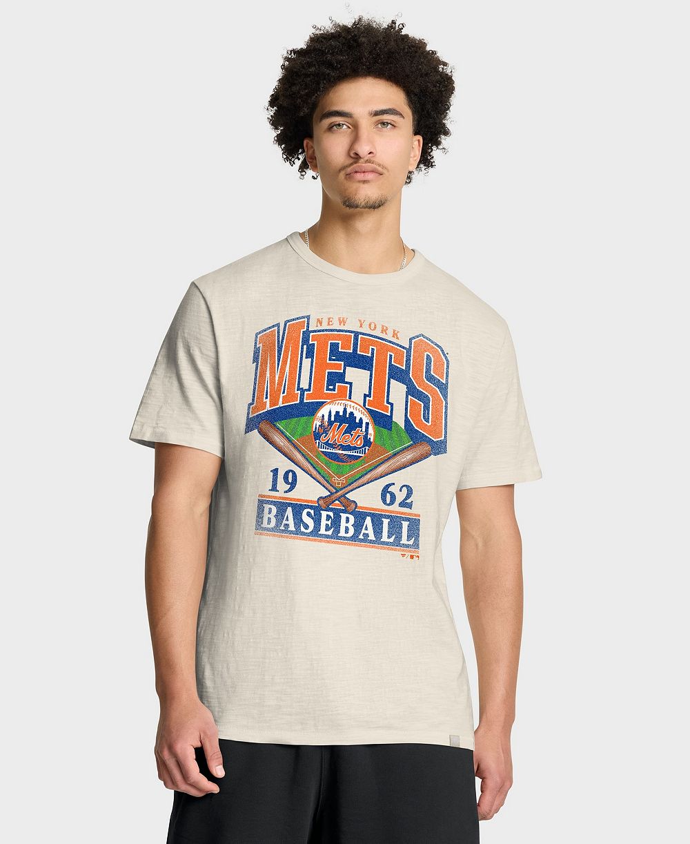 Fanatics Мужская футболка New York Mets Stadium Slub, бежевый цвет