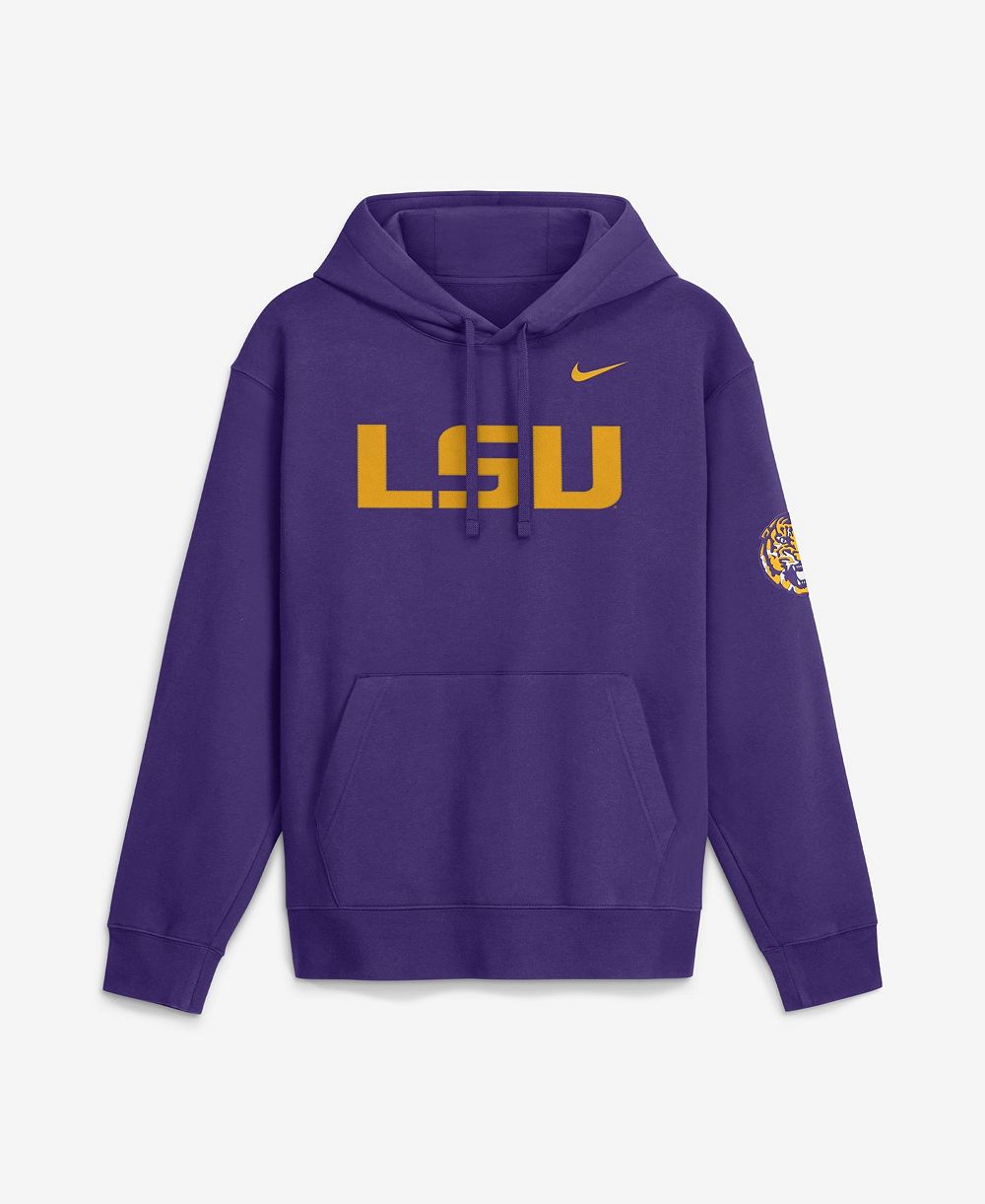 Nike Men's Purple LSU Tigers 2026 Sideline Club Fleece Hoodie