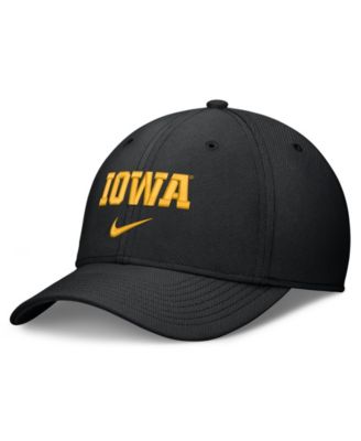 Мужская кепка Nike Black Iowa Hawkeyes Rise On-Field Swoosh Flex Dri-FIT Flex