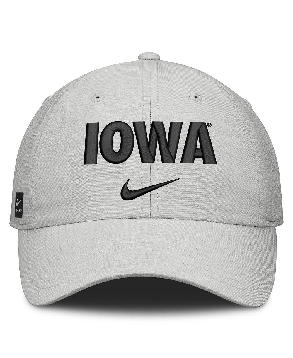 Мужская и женская регулируемая кепка Nike Iowa Hawkeyes 2026 On-Field Gameday Club серая