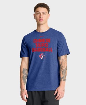 Мужская футболка Nike Heather Blue Chinese Taipei Baseball 2026 World Baseball Classic Tri-Blend
