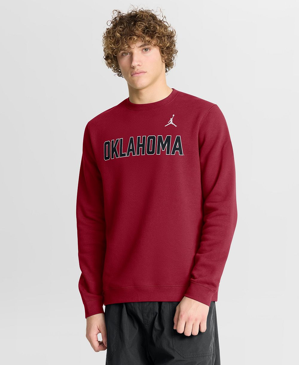 Мужское худи Jordan Oklahoma Sooners 2026 Sideline Club, малиновое