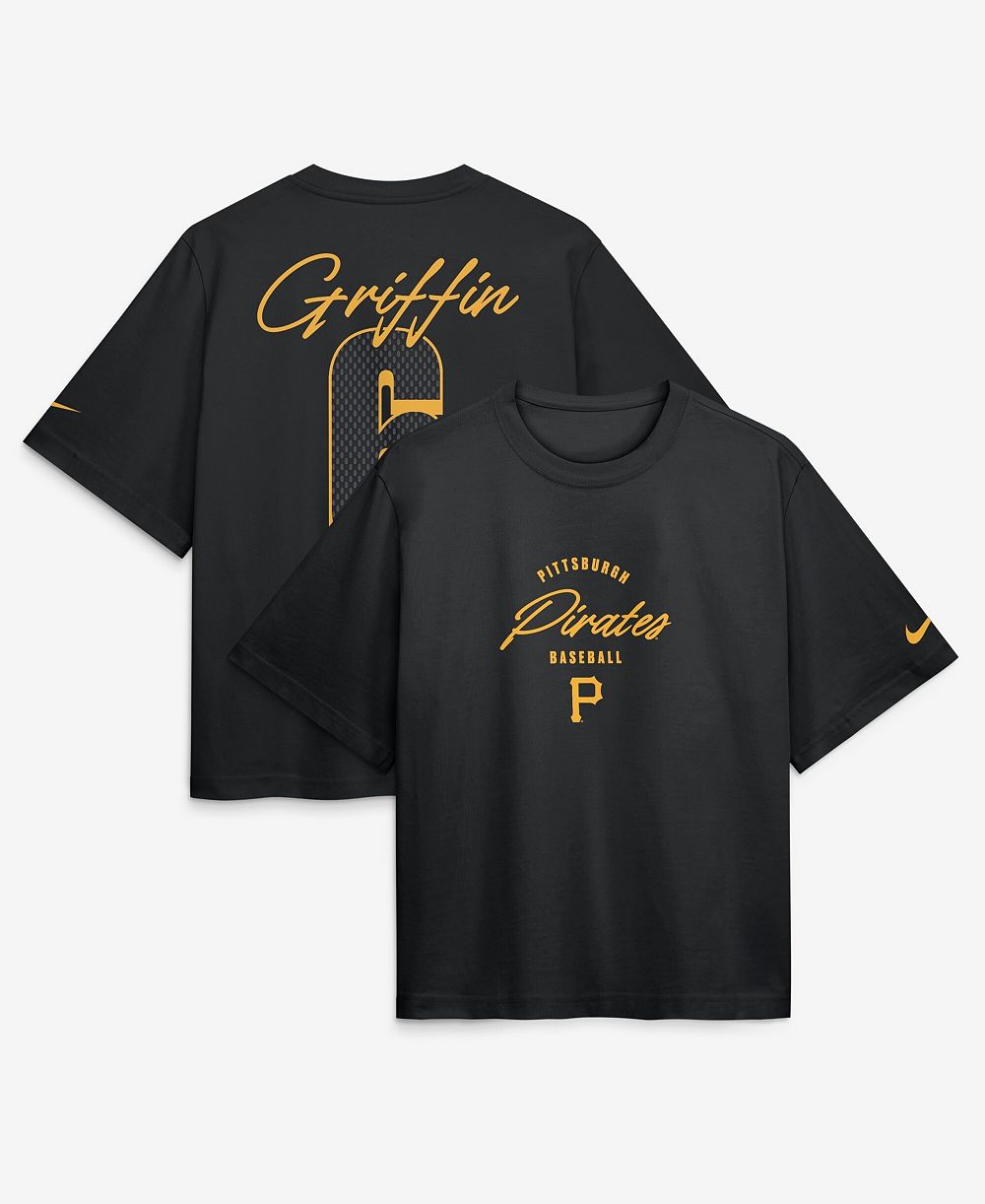 Nike Women's Konnor Griffin Black Pittsburgh Pirates Premium Essentials Boxy Name & Number T-Shirt