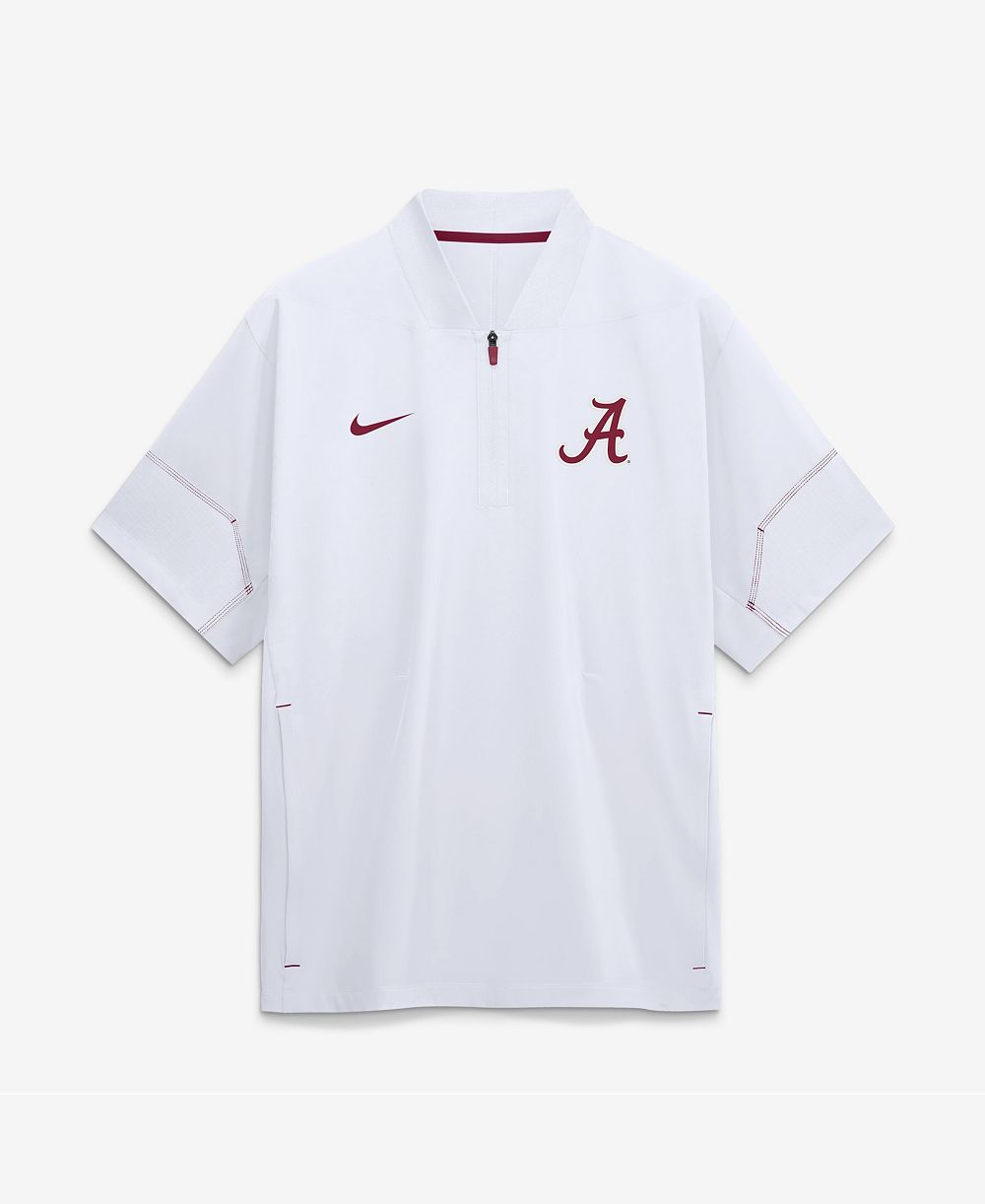 Nike Men's White Alabama Crimson Tide 2026 Sideline Short Sleeve Quarter-Zip Coach Shirt