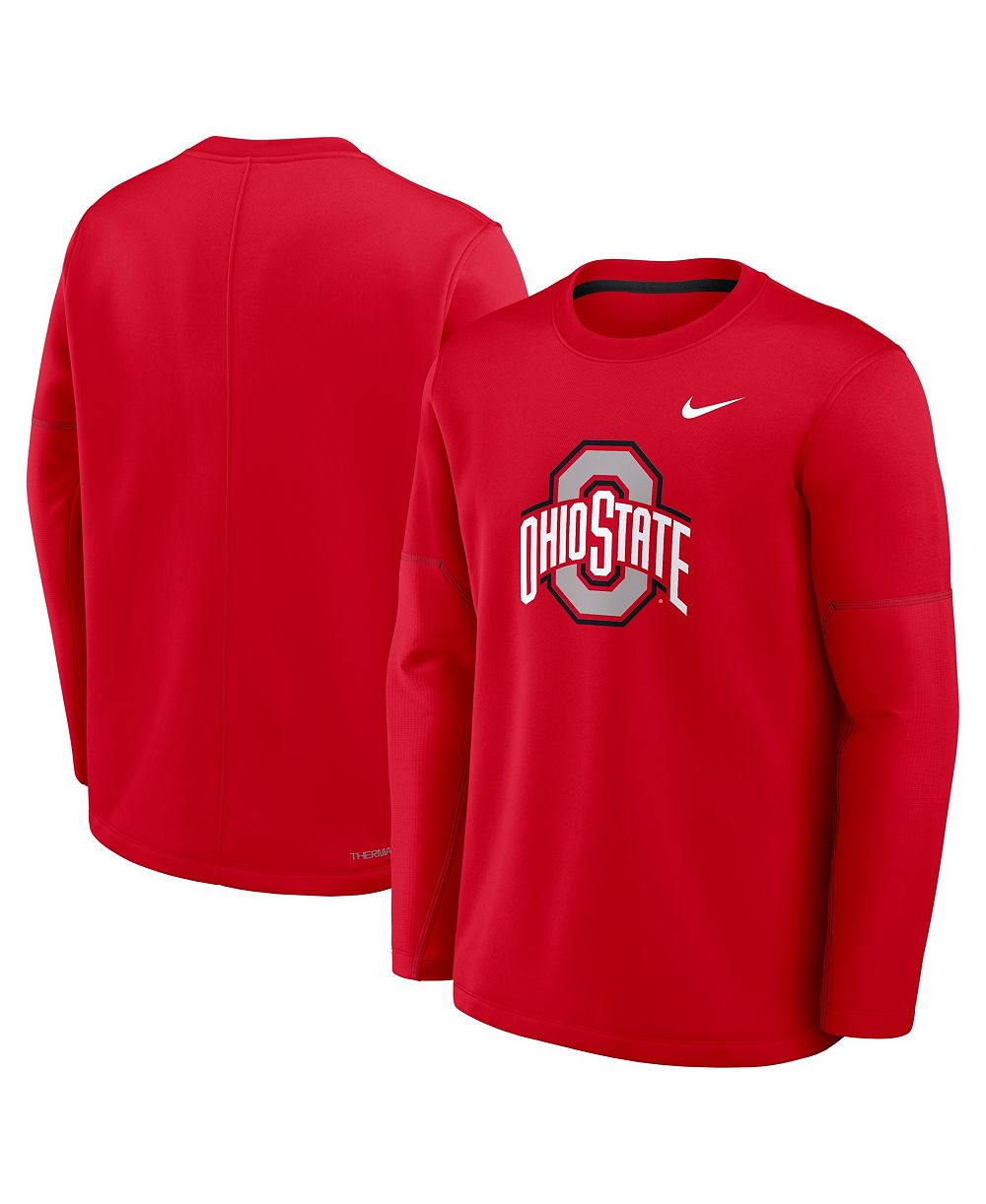 Мужская футболка Nike Scarlet Ohio State Buckeyes 2026 Sideline Coaches Therma-FIT Long Sleeve
