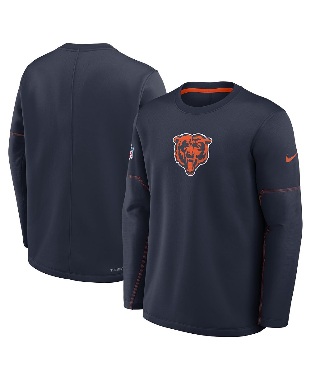 Nike Men's Navy Chicago Bears Sideline Coaches Midweight Therma-FIT Sweatshirt