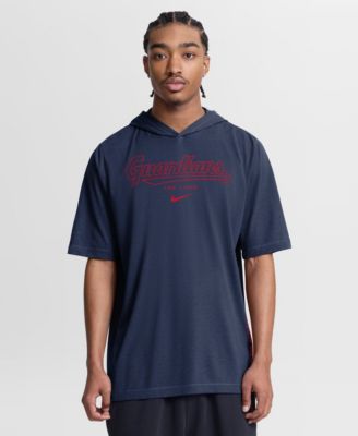 Мужская футболка Nike Navy Cleveland Guardians Arched Wordmark Tri-Blend Hooded