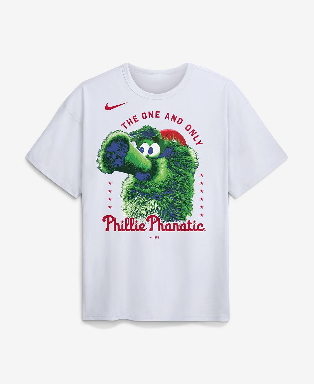 Nike Мужская белая футболка Philadelphia Phillies Phillie Phanatic Local Max90