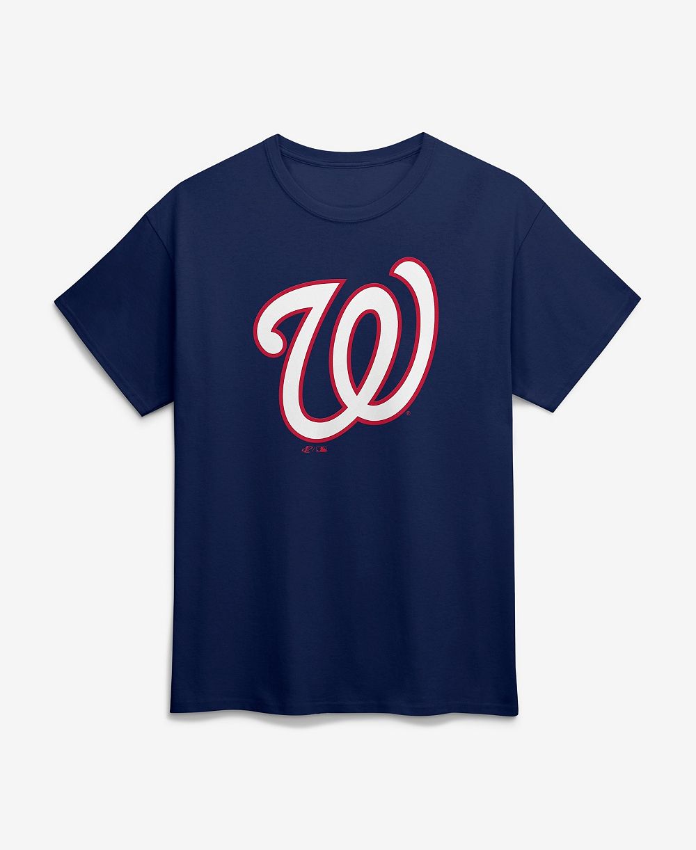 Мужская футболка Logo Athletic Navy Washington Nationals с логотипом