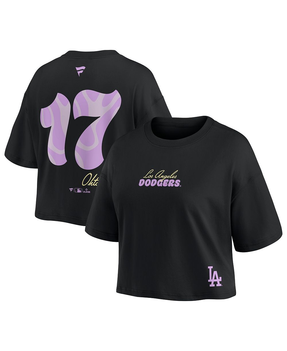 Женский кроп-топ Fanatics Shohei Ohtani Black Los Angeles Dodgers Name & Number