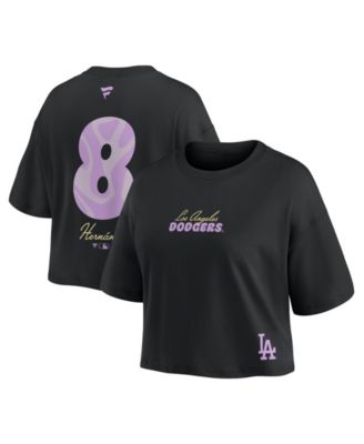 Женский кроп-топ Fanatics Black Los Angeles Dodgers Enrique Hernandez Name & Number