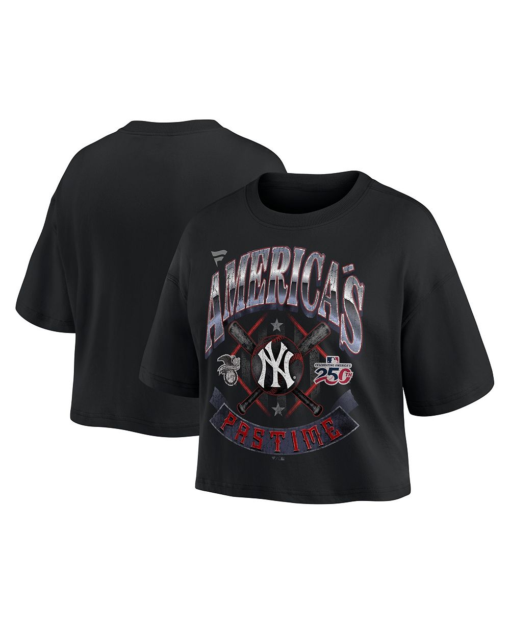 Женская футболка Fanatics Women's Black New York Yankees Americana Crop T-Shirt