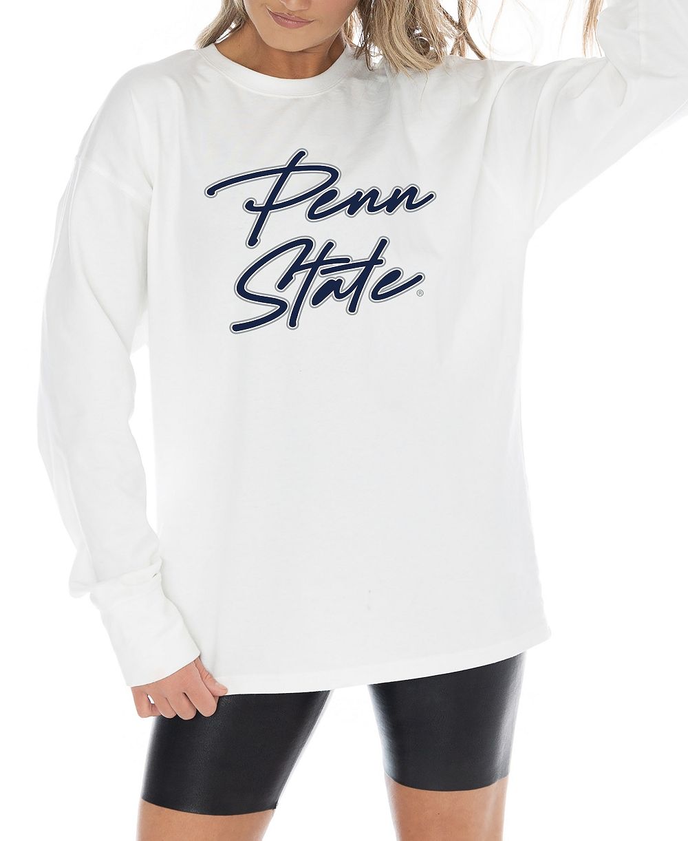 Gameday Couture Women's White Penn State Nittany Lions Midweight Oversized Long Sleeve T-Shirt