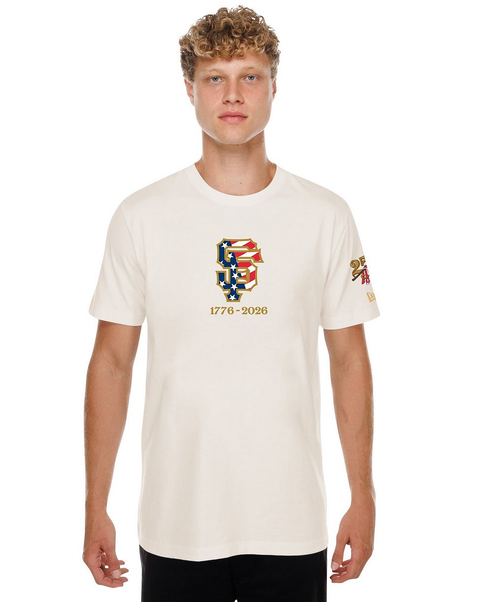 Мужская футболка New Era Cream San Francisco Giants 250th Fourth of July