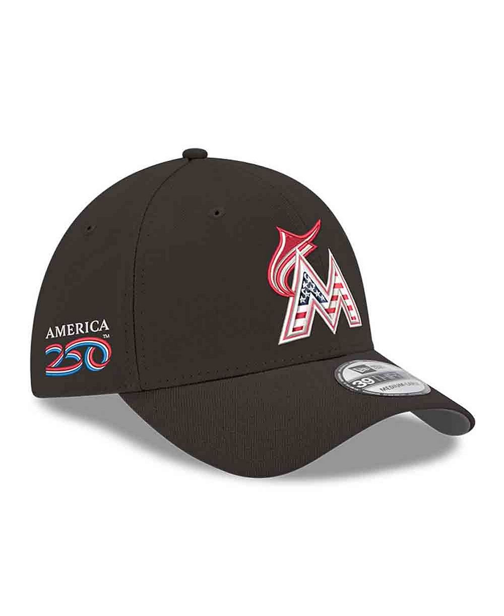 Мужская кепка New Era Miami Marlins America 250 39THIRTY Flex Black