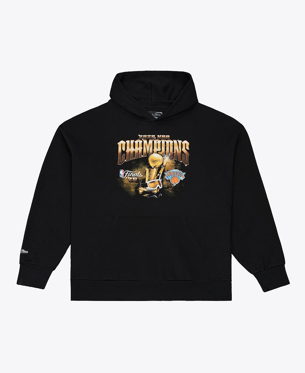 Мужская толстовка Mitchell & Ness Black New York Knicks 2026 NBA Finals Champions Hoodie