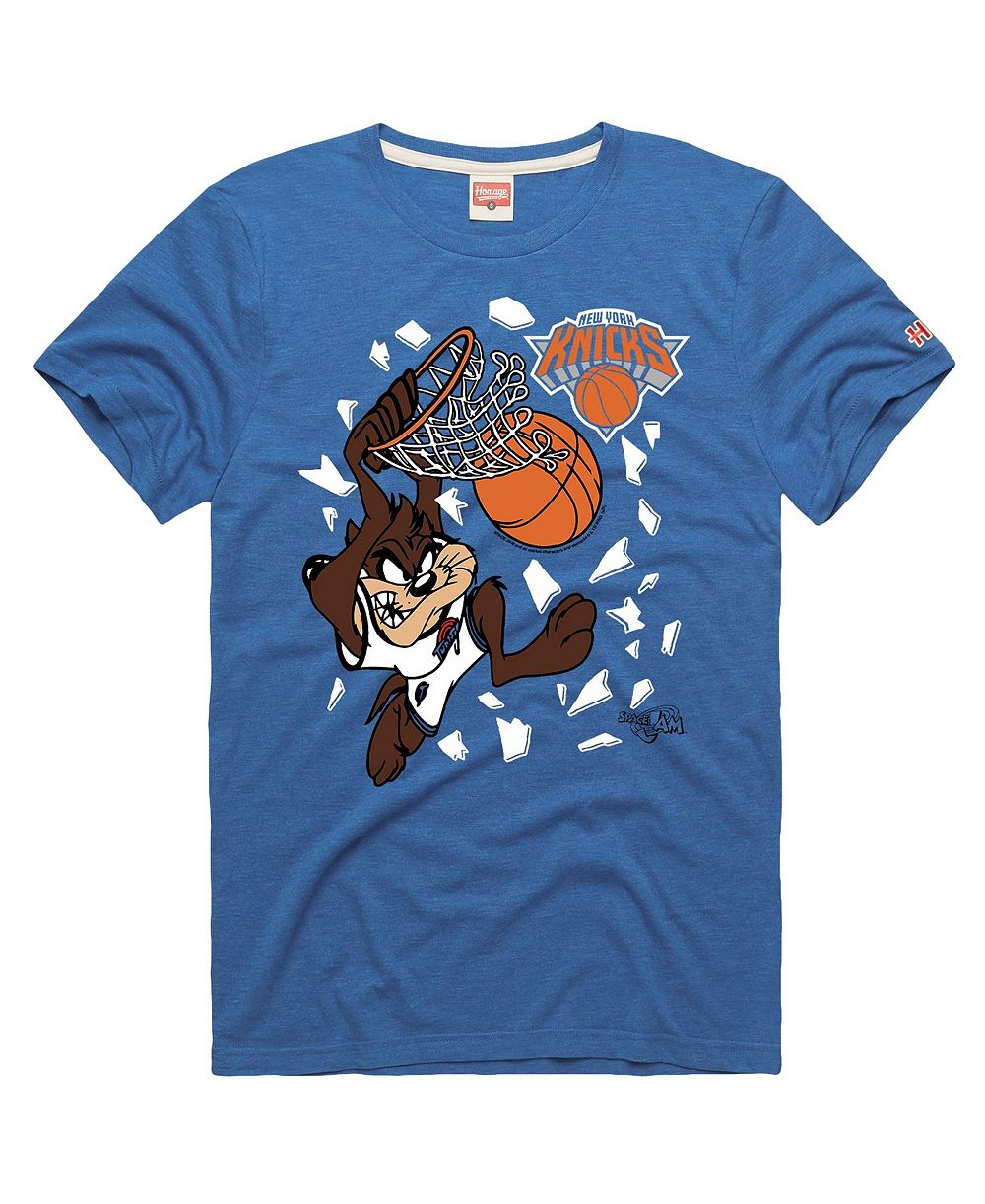 Мужская и женская футболка Homage Royal New York Knicks x Space Jam Tri-Blend