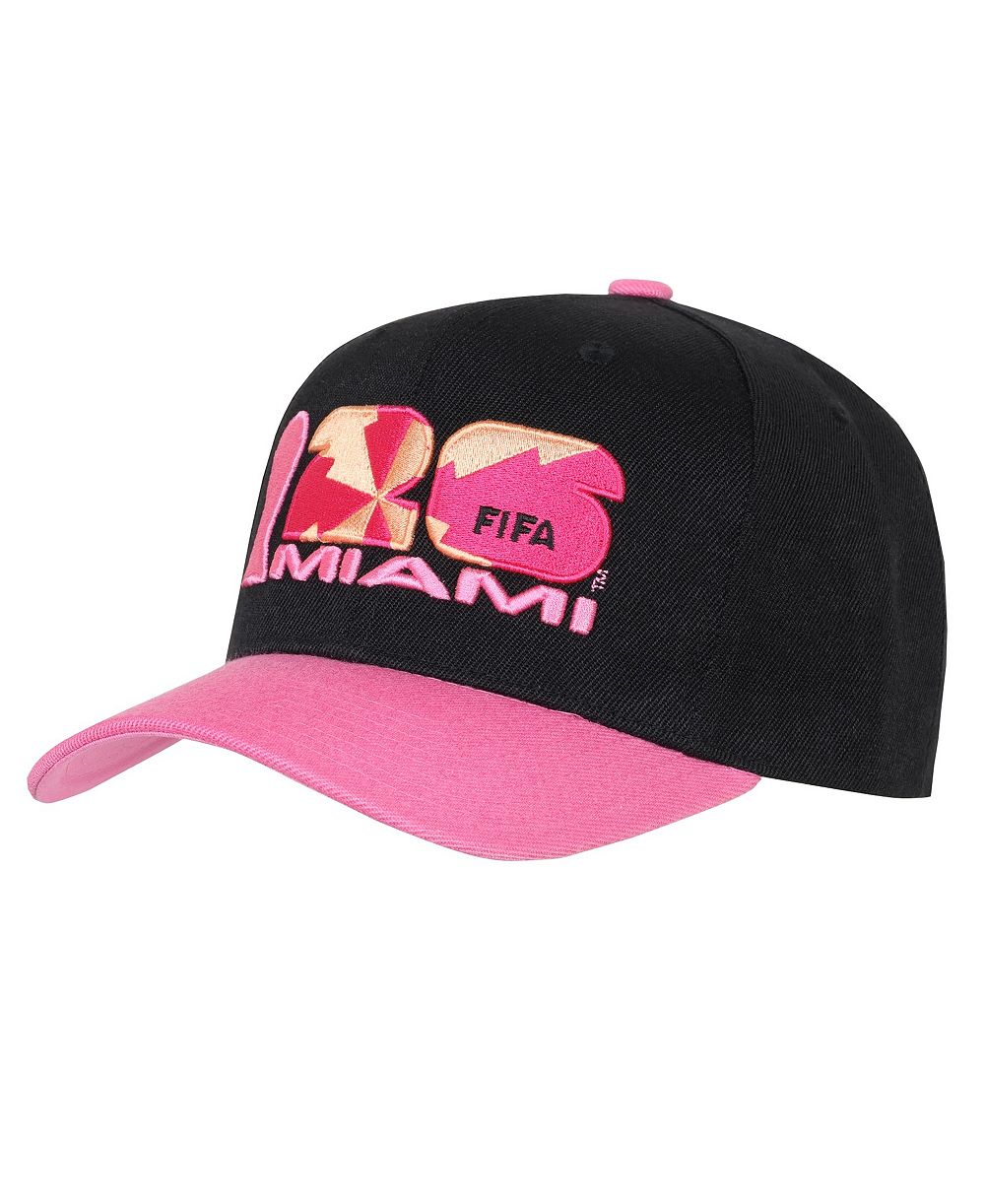 Outerstuff Men's Black/Pink FIFA World Cup 2026 Miami Host City Pro Snapback Hat