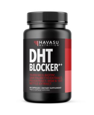 HAVASU NUTRITION DHT Blocker for Men with Biotin 10000mcg Saw Palmetto and MSM Hair Support, 30 Servings