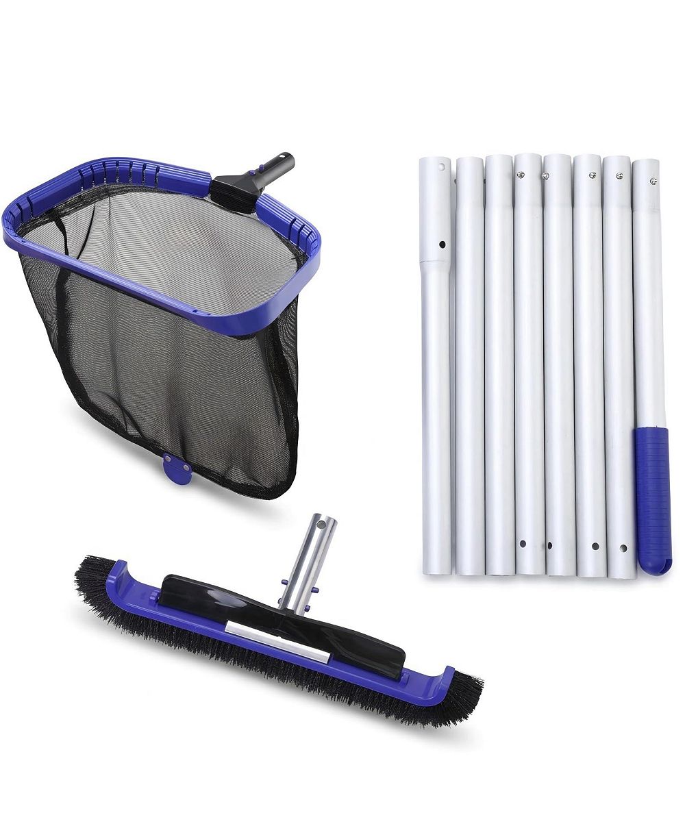 XDOVET Pool Cleaning Kit Leaf Skimmer Brush Pole Set