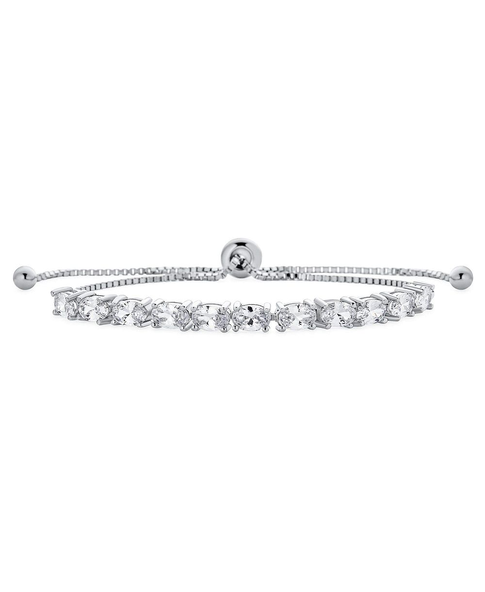 Bling Jewelry CZ Clear Tennis Bolo Bracelet