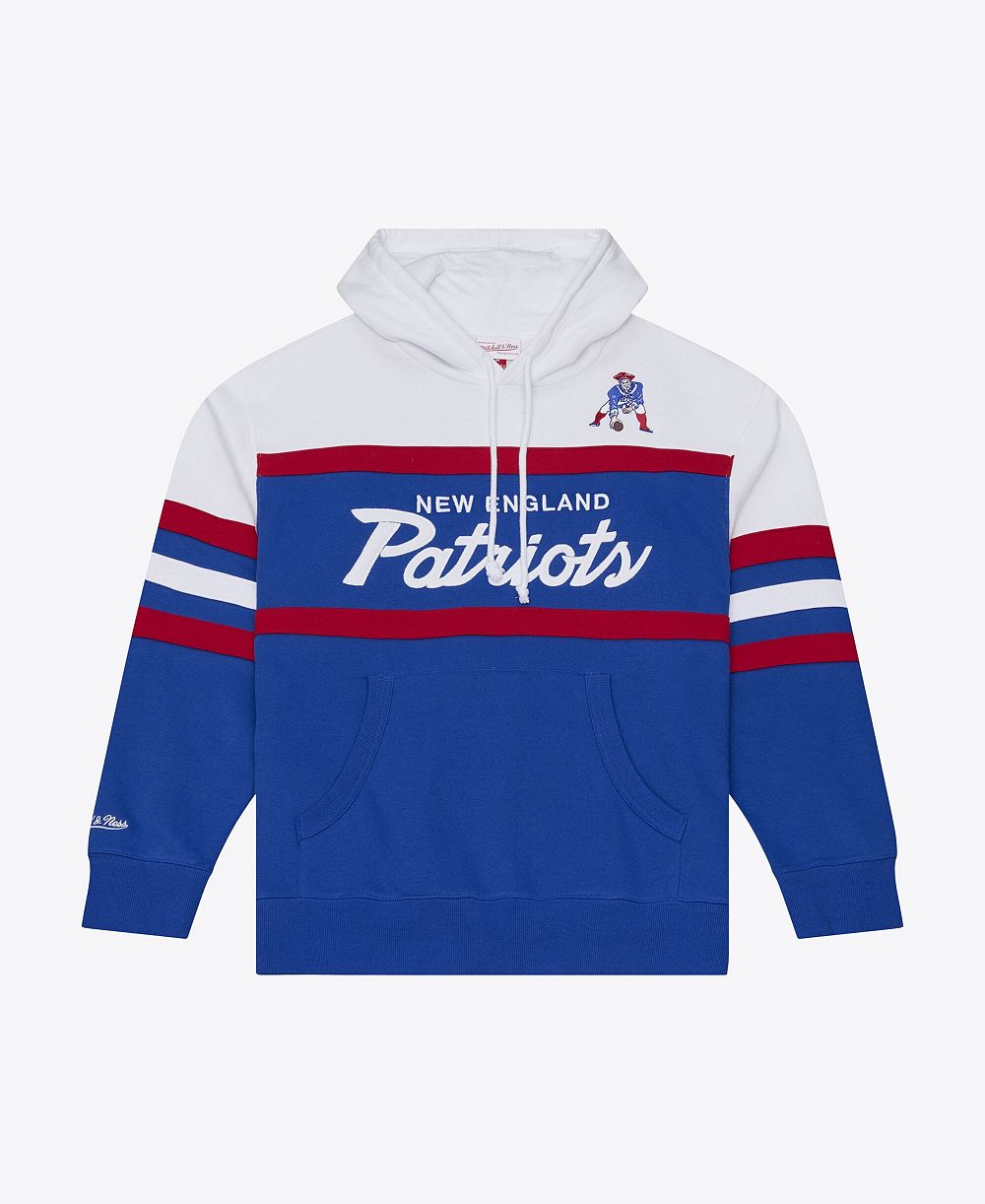 Mitchell & Ness мужской хлопковый свитшот с капюшоном с вышивкой тренера с логотипом New England Patriots