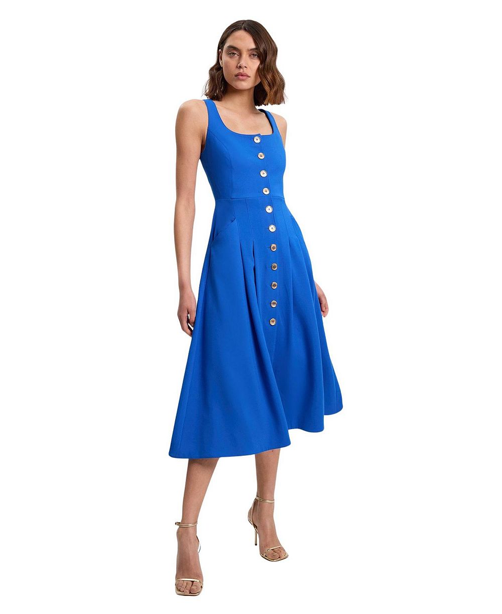 Женское миди-платье Karen Millen Square Neck Button-Front