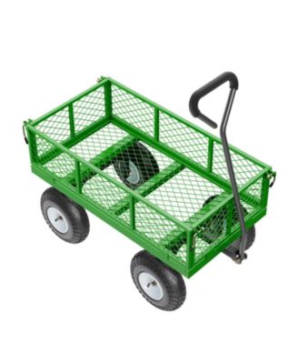 VEVOR Steel Garden Cart 680lb Capacity Heavy Duty Yard Wagon Utility Cart 10in Tires