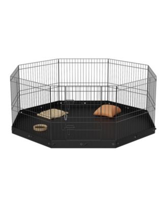VEVOR Dog Playpen 8 Panels Foldable Metal Dog Exercise Pen with Bottom Pad 24" H