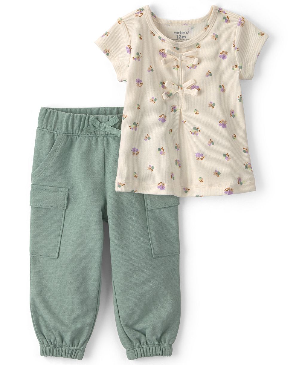 Carter's Детский комплект из топа и брюк с цветочным принтом, 2-Piece set
