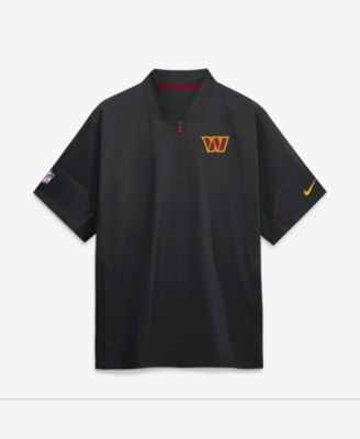Nike Men's Black Washington Commanders Sideline Short Sleeve Quarter-Zip Coaches Jacket