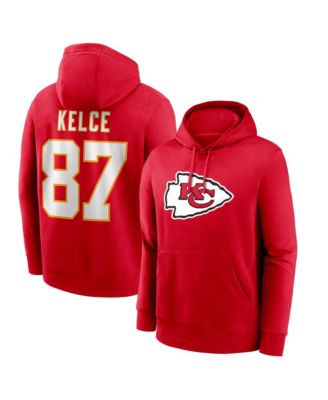 Nike Men's Travis Kelce Red Kansas City Chiefs Name & Number Hoodie