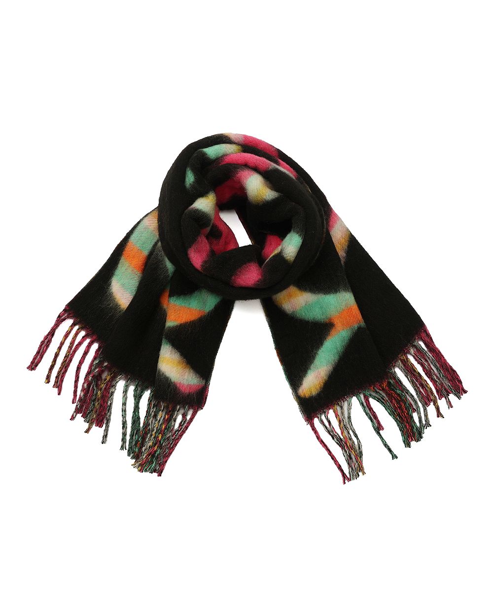 Kurt Geiger London Plaid Script Logo Yarn Dye Scarf
