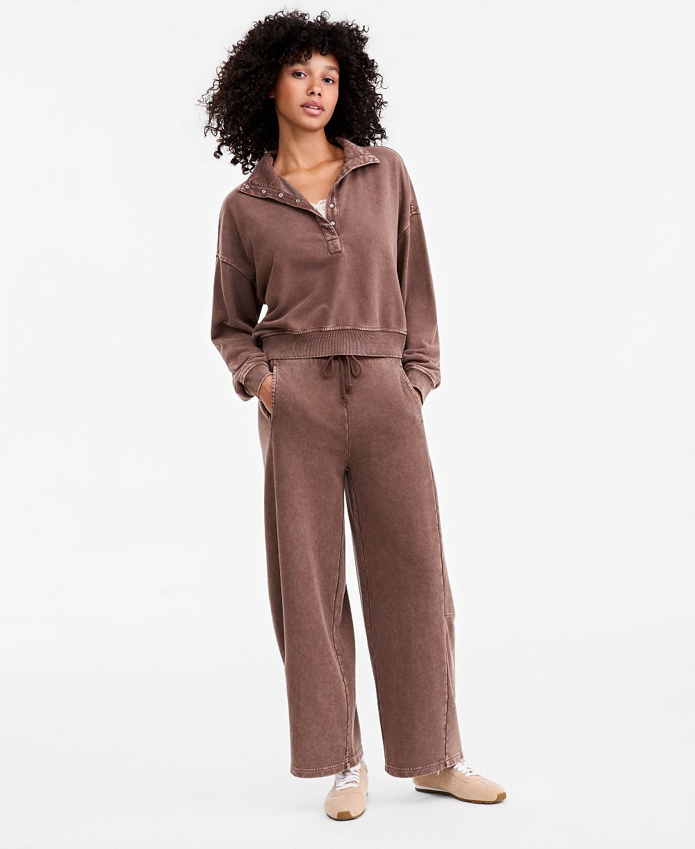 And Now This Petite French Terry High-Rise Drawstring Pants, Macy's Exclusive