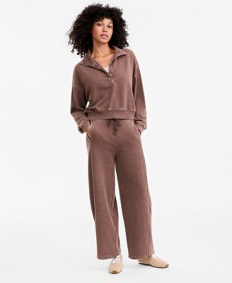 And Now This Petite French Terry High-Rise Drawstring Pants, Macy's Exclusive